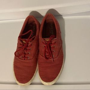 Sperrys Top Siders Mens Size 10 Red Comfort Casual Beach Lace Up Sneaker